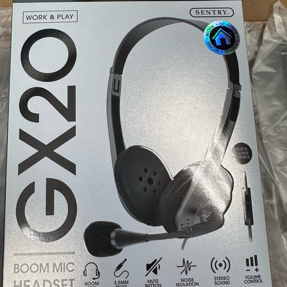 Sentry GX20 Boom Mic Headset - Black